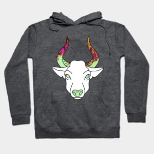 Trippy Psychedelic Ox Glitchcore Glitch Art Hoodie